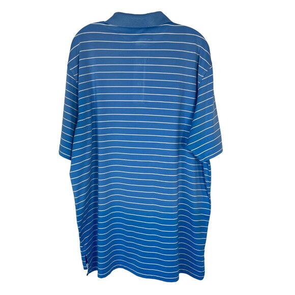 Peter Millar Golf Polo Shirt Mens Large Blue White Stripes Summer Comfort - Picture 2 of 8